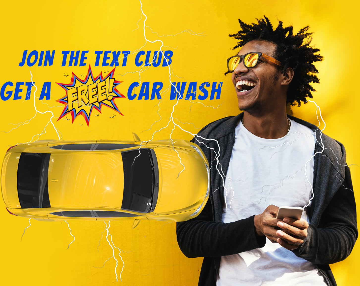 Join the text club get a free car wash